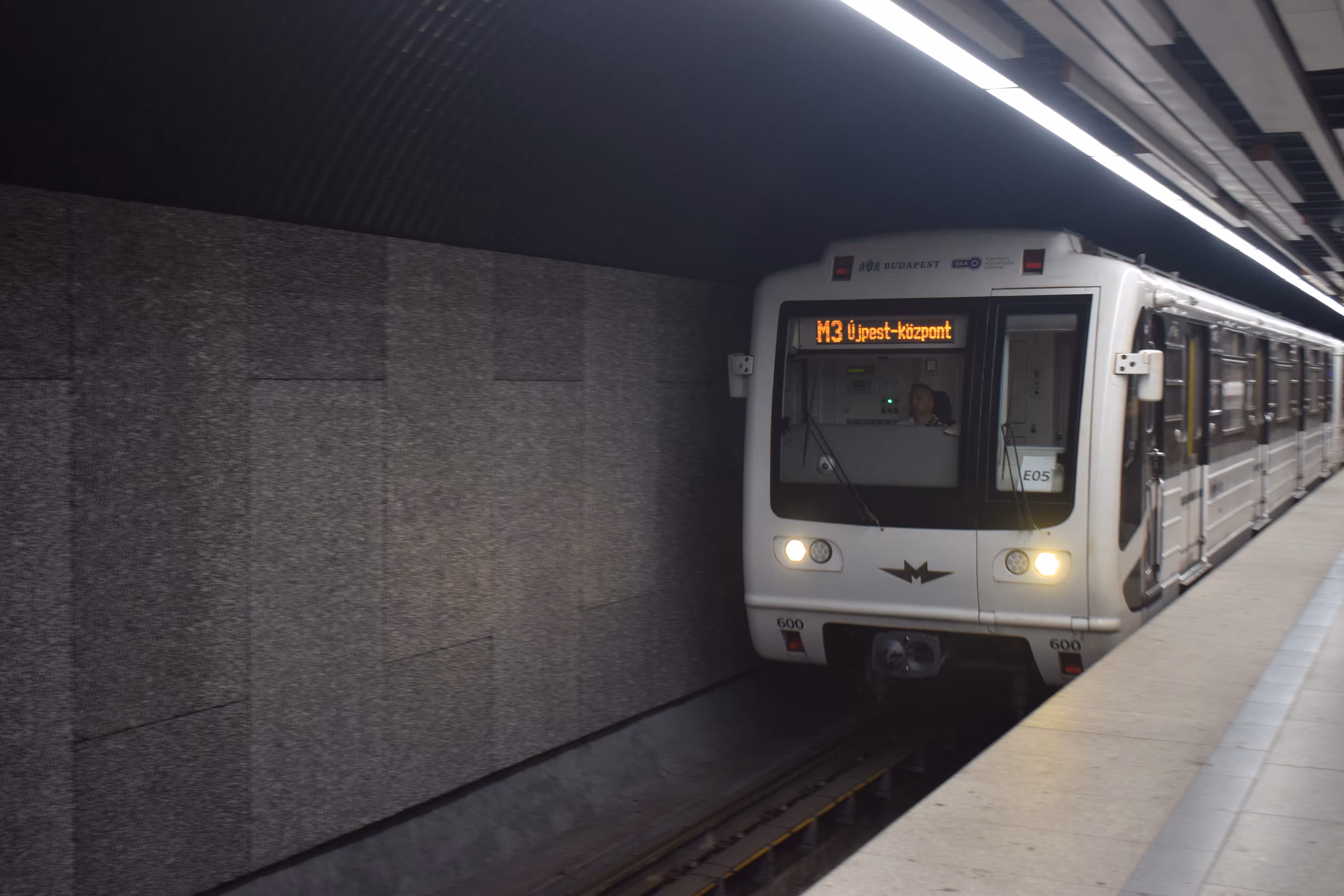 An M3 line metro in Budapest.