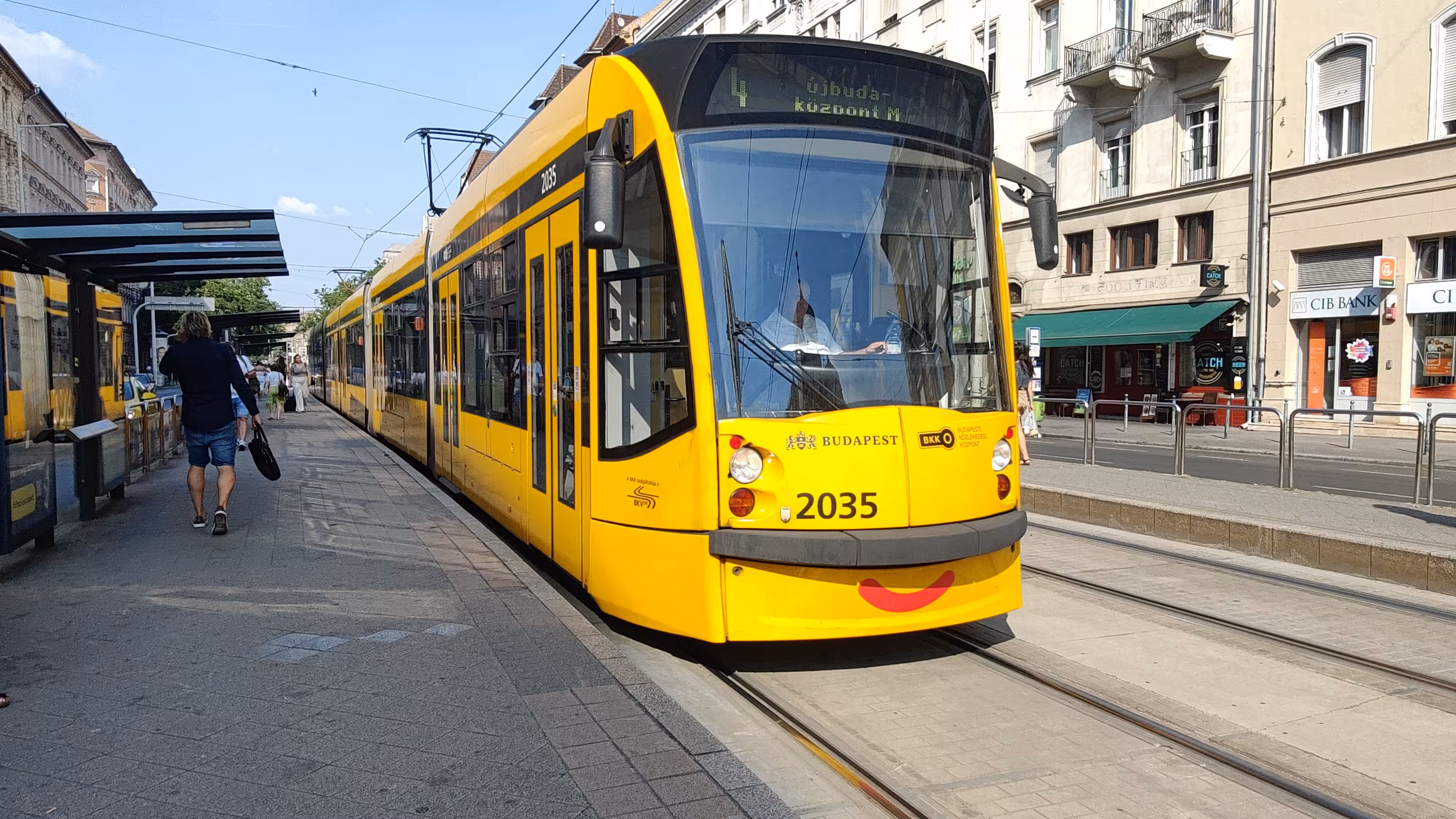A tram in Budapest.