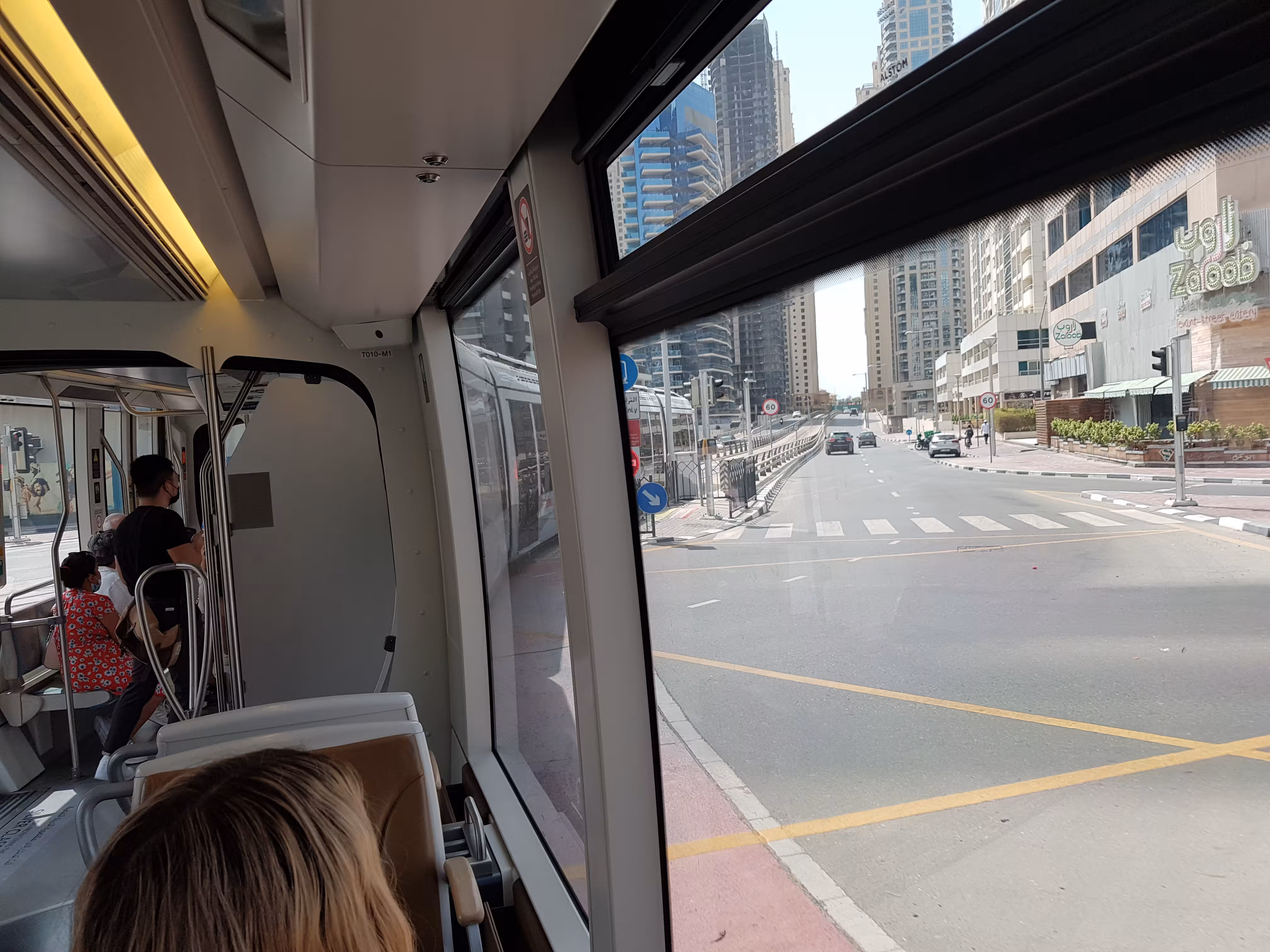 View from inside the tram