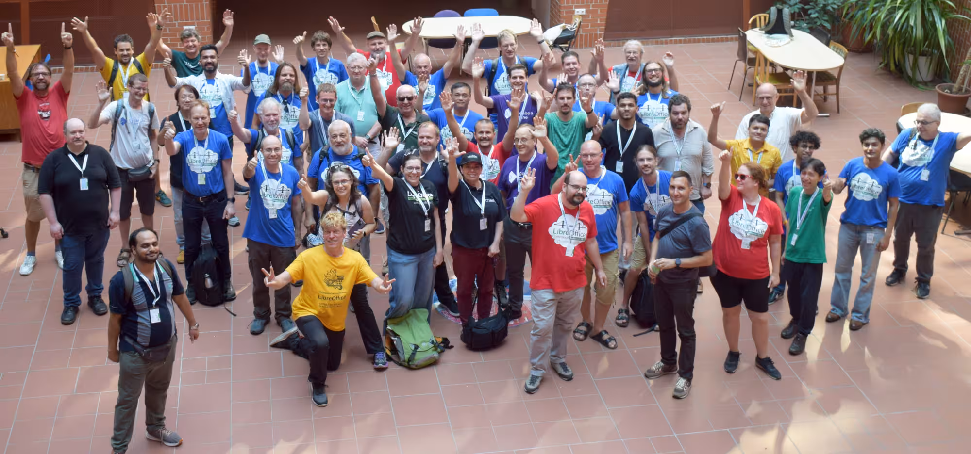 People looking at the camera and smiling