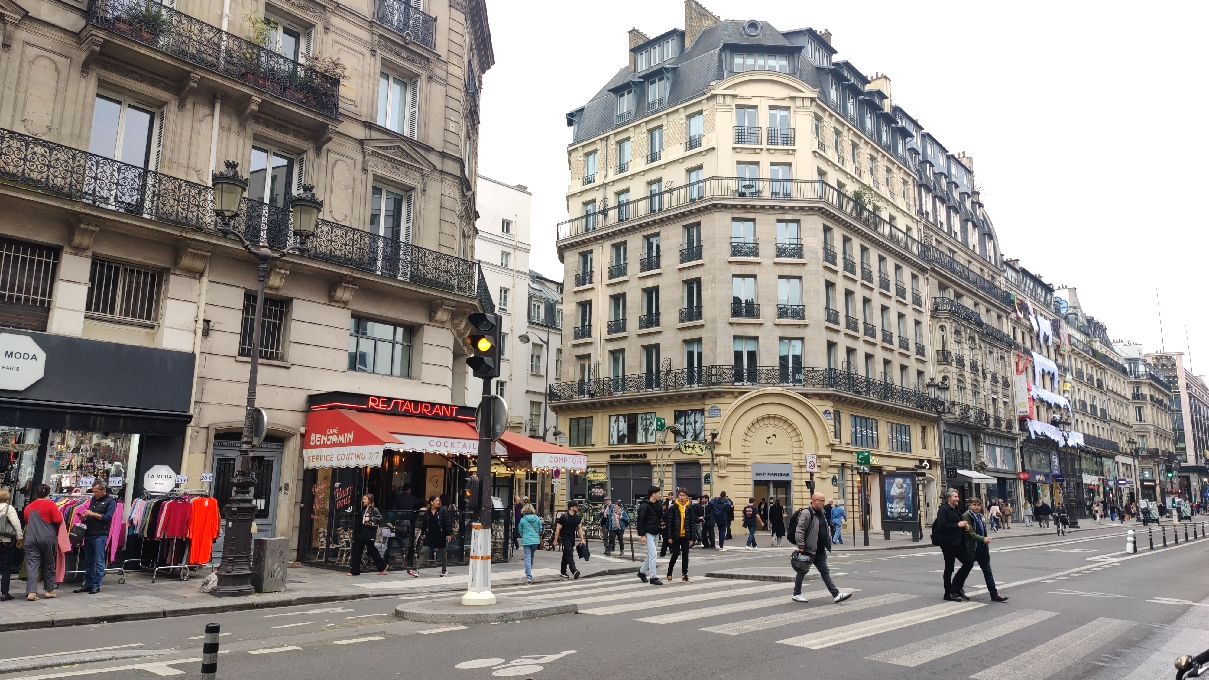 A random building and road in Paris